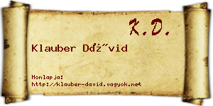 Klauber Dávid névjegykártya